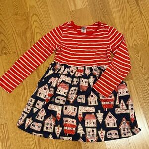 Hanna Andersson | Red Striped and Navy House Print Dress